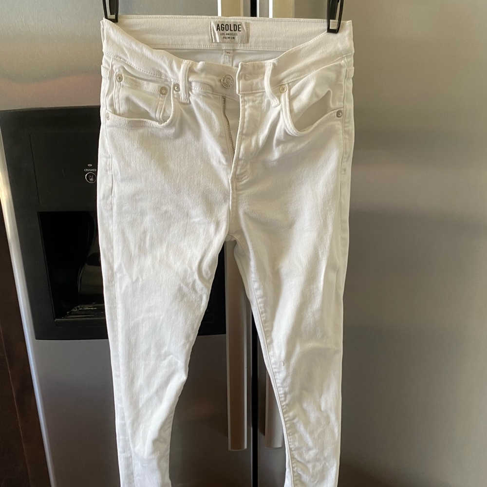 AGOLDE white skinny jeans